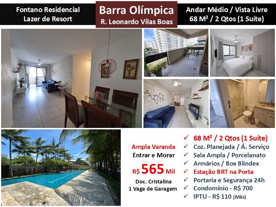 Apto Barra Olímpica Fontano 68M²