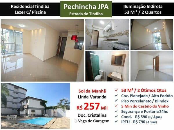 Apto JPA Pechincha Residencial Tindiba 53M²