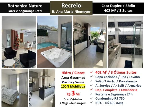 Casa Recreio Bothanica Nature 402M²