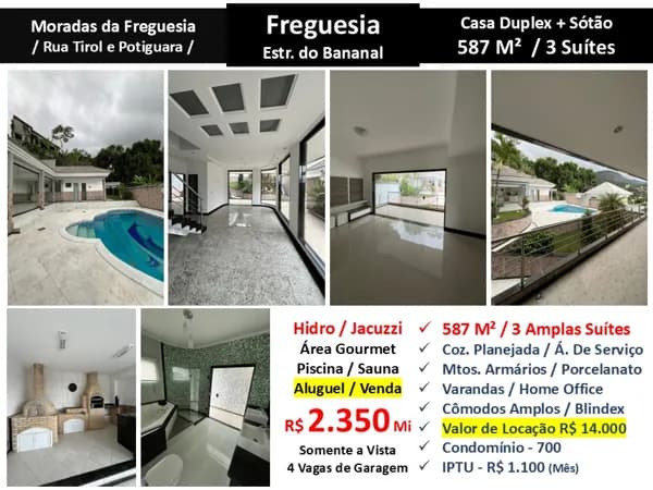 Casa JPA Freguesia Bananal Moradas da Freguesia 587M²
