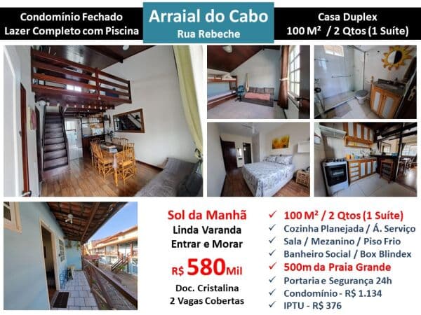 Casa Arraial do Cabo Rebeche 100M²
