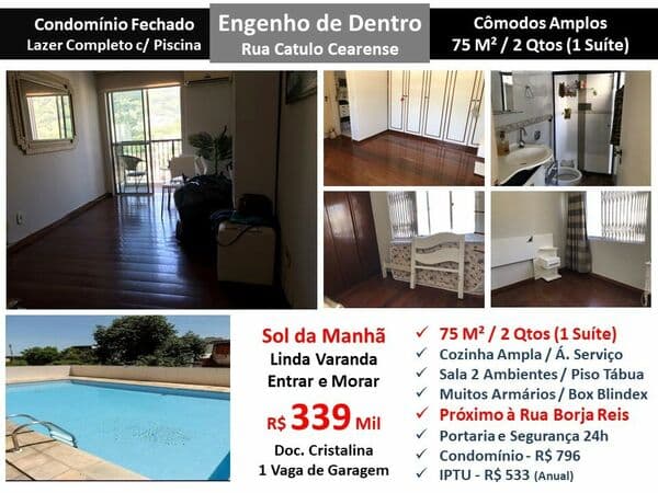 Apto Eng. de Dentro Catulo Cearense 75M²