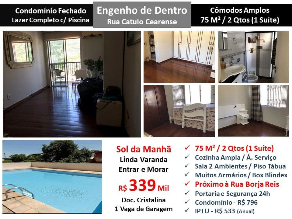 Apto Eng. de Dentro Catulo Cearense 75M²