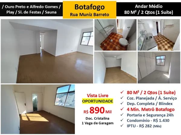 Apto Botafogo Muniz Barreto 80M²