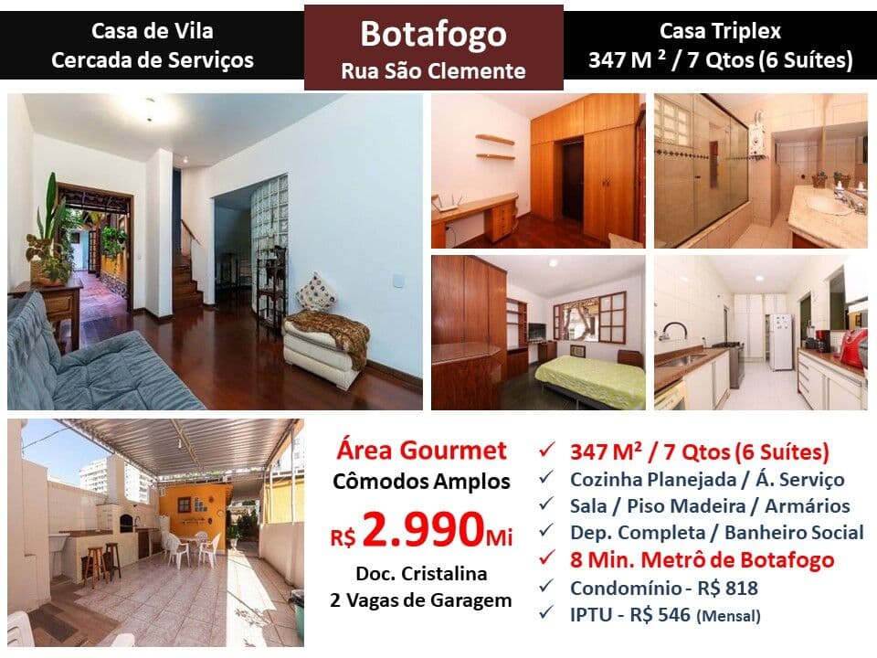 Casa Botafogo São Clemente 347M²