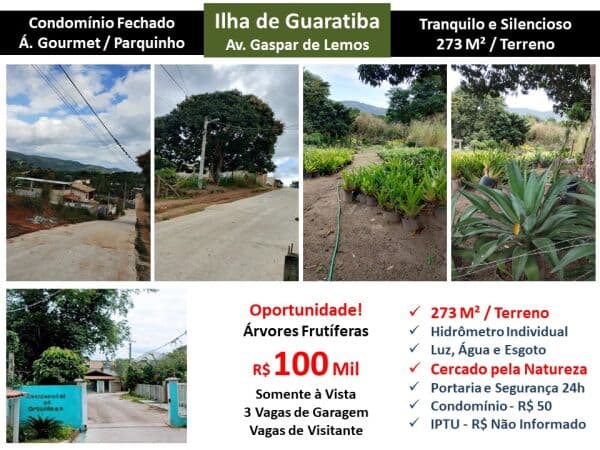 Terreno Ilha de Guaratiba Gaspar de Lemos 273M²