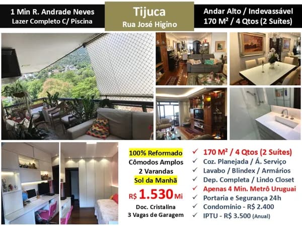 Apto Tijuca José Higino 170M²