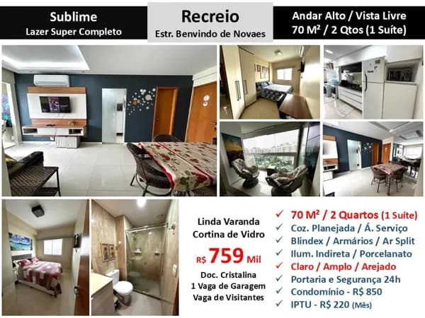 Apto Recreio Sublime 70M²