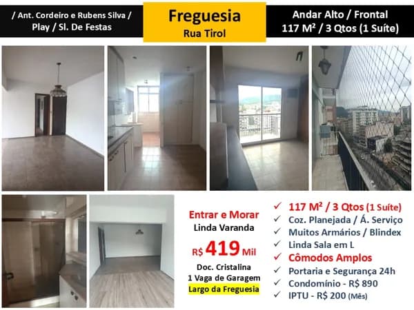 Apto JPA Freguesia Tirol 117M²