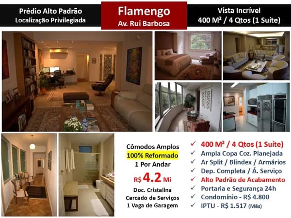 Apto Flamengo Praia Rui Barbosa 400M²
