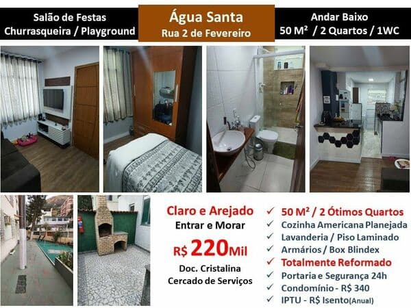 Apto Água Santa 2 de Fevereiro 50M²