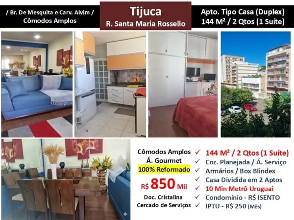 Apto Tijuca Santa Maria Rossello 144M²