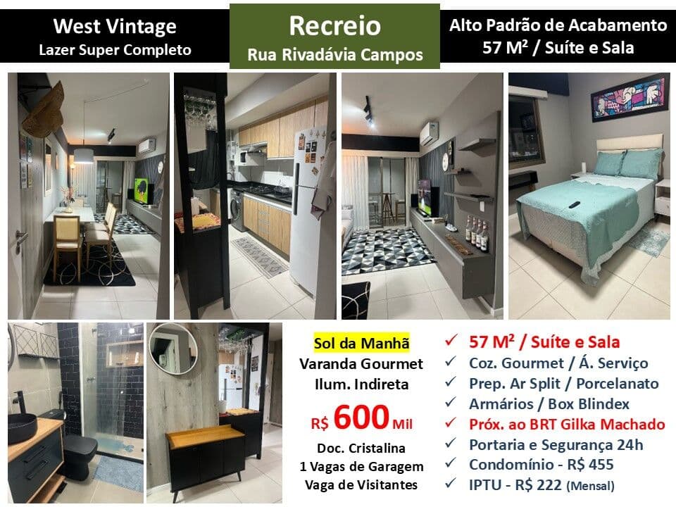 Apto Recreio Zico West Vintage 57M²