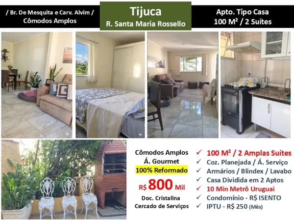 Apto Tijuca Santa Maria Rossello 100M²