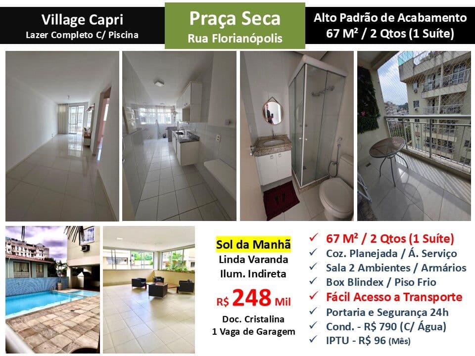 Apto JPA Praça Seca Florianópolis Village Capri 67M²