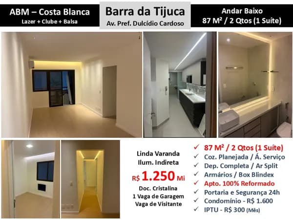 Apto Barra da Tijuca ABM Costa Blanca 87M²