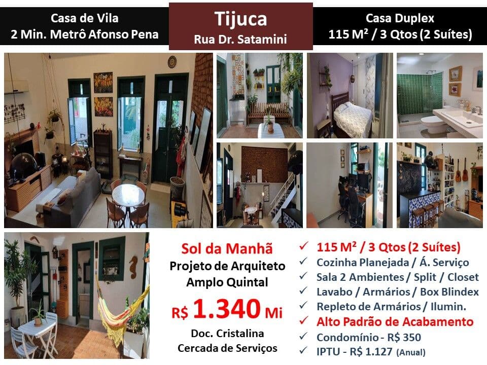 Casa Tijuca Dr. Satamini 115M²