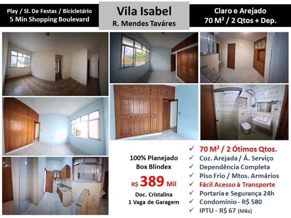 Apto Vila Isabel Mendes Taváres 70M²