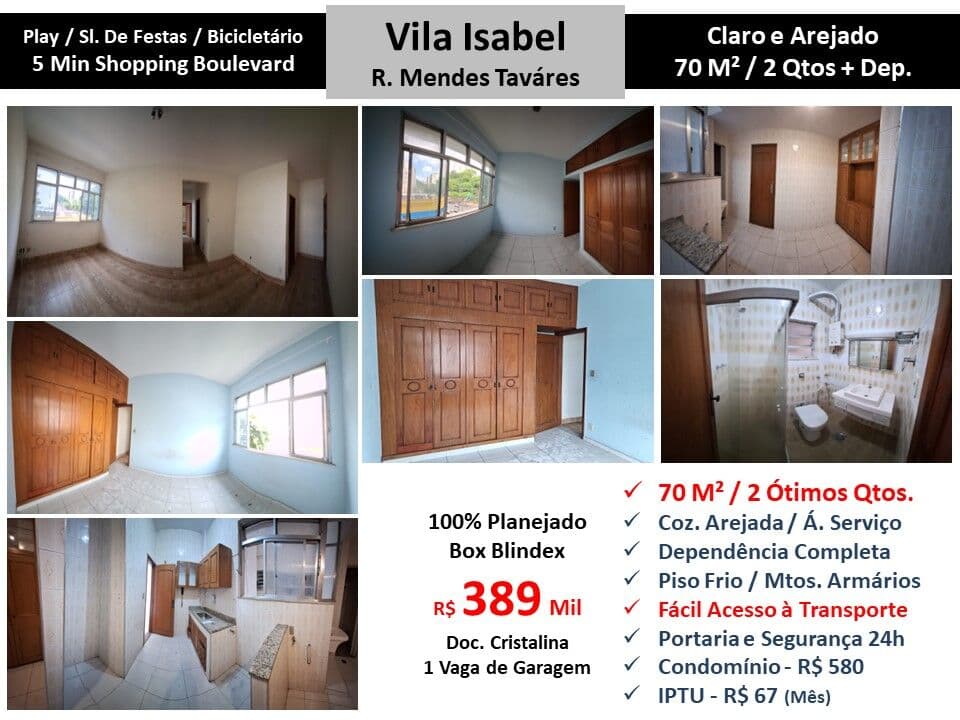 Apto Vila Isabel Mendes Taváres 70M²
