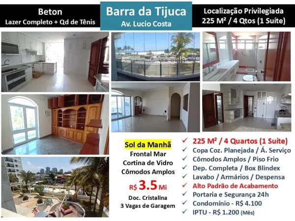 Apto Barra da Tijuca Praia Beton 225M² 2