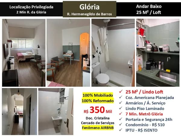 Apto Glória Hermenegildo de Barros 25M²