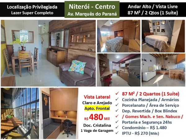Apto Niterói Marquês do Paraná 87M²