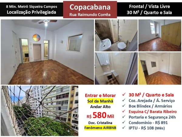 Apto Copacabana Raimundo Correa 30M²