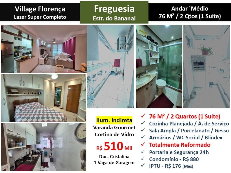Apto JPA Freguesia Village Florença 76M²