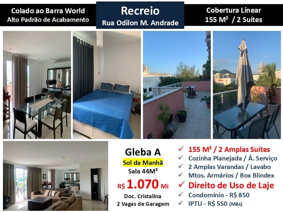 Cob Recreio Gleba A Odilon Martins de Andrade 155M² Linear