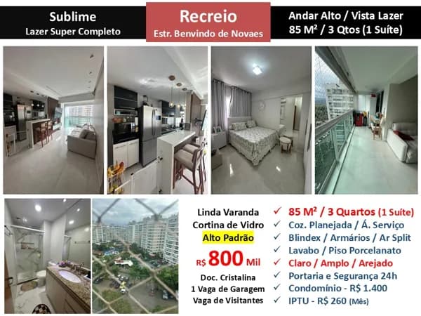 Apto Recreio Sublime 85M²