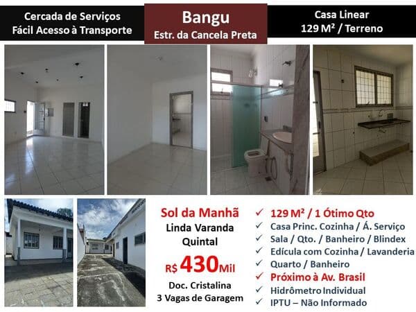 Casa Bangu Cancela Preta 129M² Linear