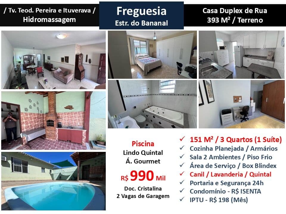 Casa JPA Freguesia Bananal 151M²