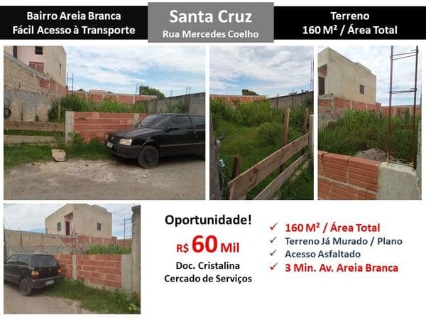 Terreno Santa Cruz Mercedes Coelho 160M²