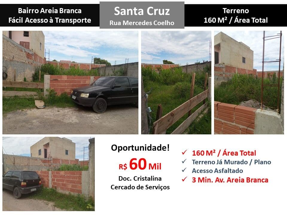Terreno Santa Cruz Mercedes Coelho 160M²