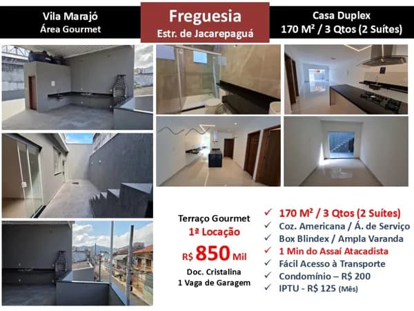 Casa JPA Freguesia Vila Marajó 170M²