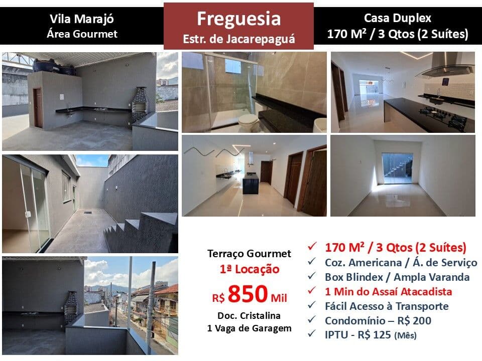 Casa JPA Freguesia Vila Marajó 170M²