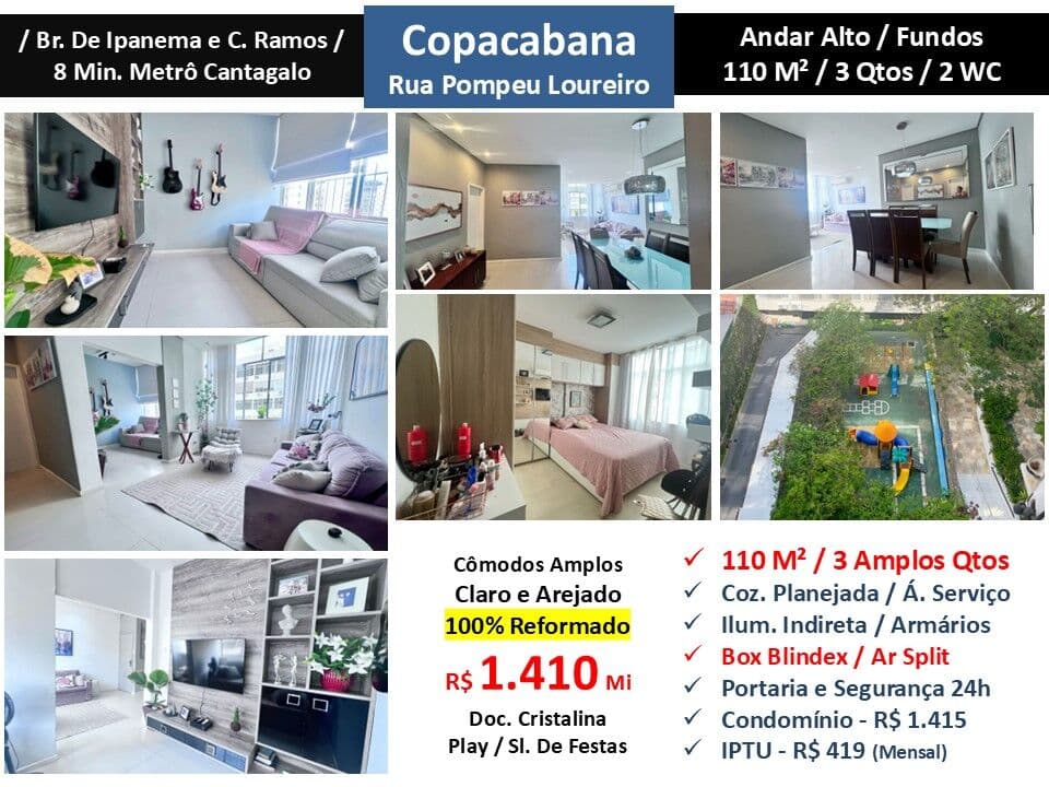 Apto Copacabana Pompeu Loureiro 110M²