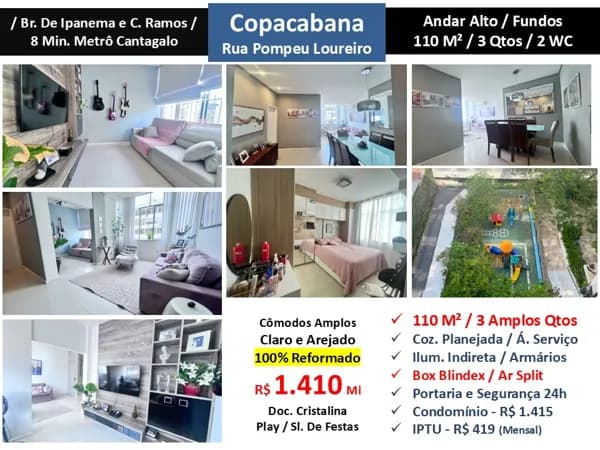 Apto Copacabana Pompeu Loureiro 110M²