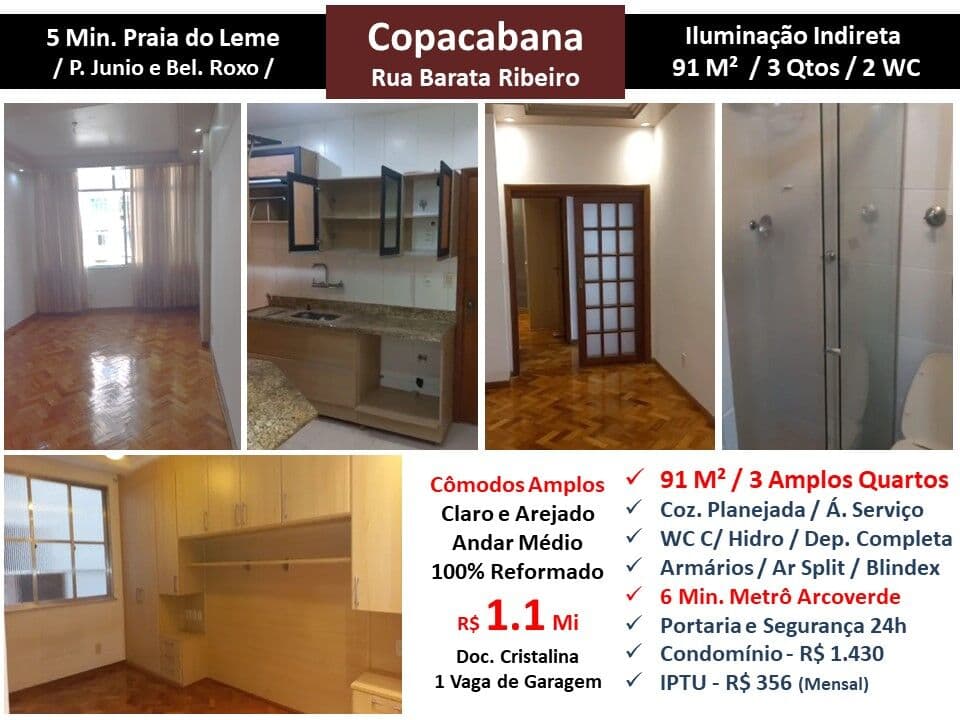 Apto Copacabana Barata Ribeiro 91M²