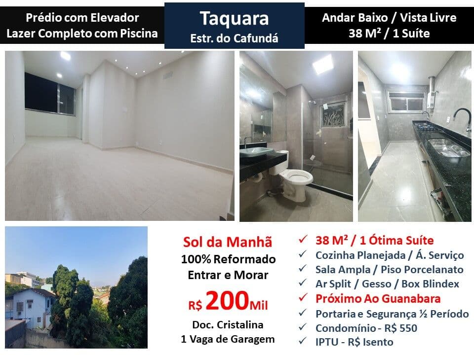 Apto JPA Taquara Cafundá 38M²