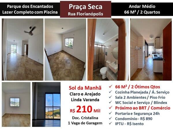 Apto JPA Praça Seca Florianópolis Parque dos Encantados 66M²