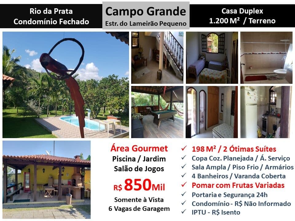 Terreno Campo Grande Rio da Prata 600M²