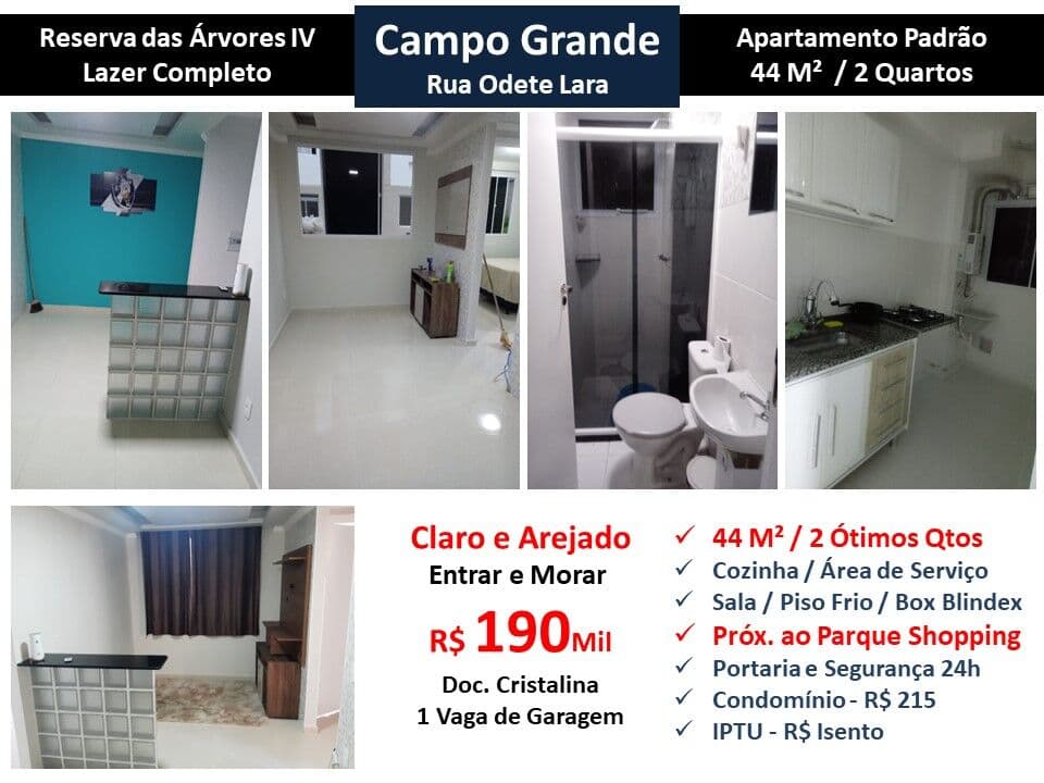 Apto Campo Grande Reserva das Árvores 4 44M²