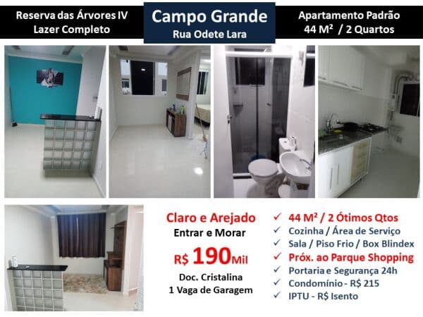 Apto Campo Grande Reserva das Árvores 4 44M²