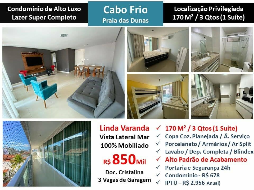 Apto Cabo Frio Dunas 170M²