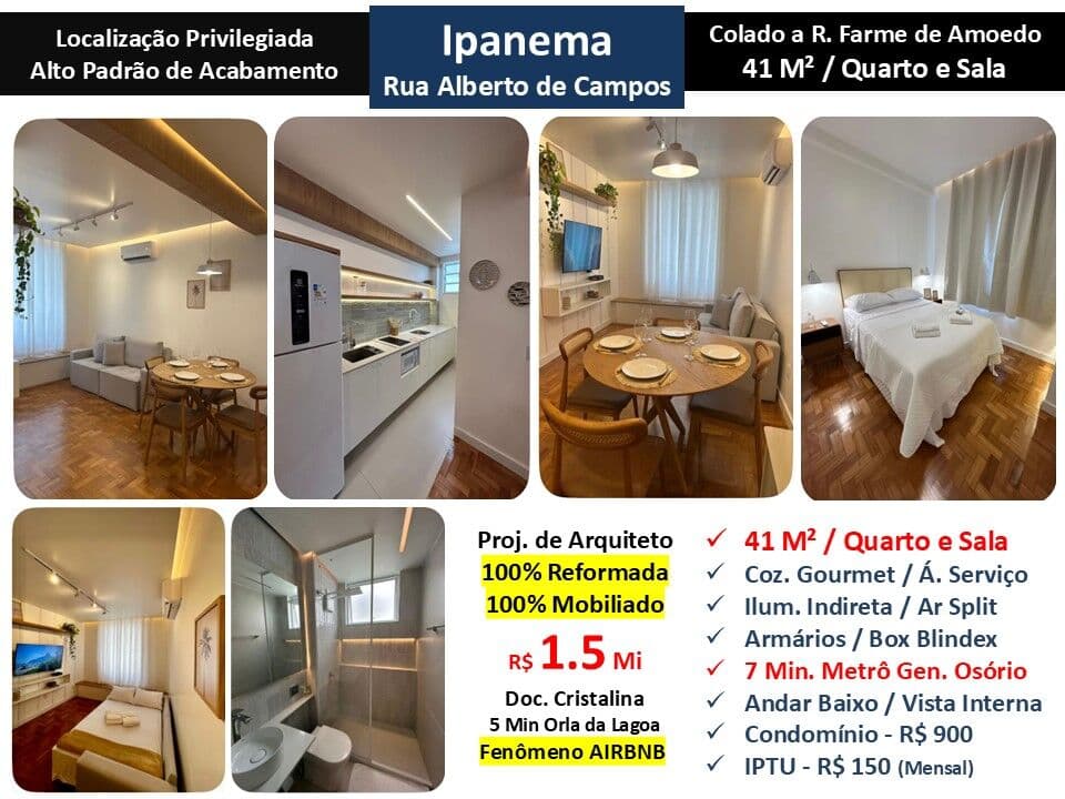 Apto Ipanema Alberto de Campos 41M² 2