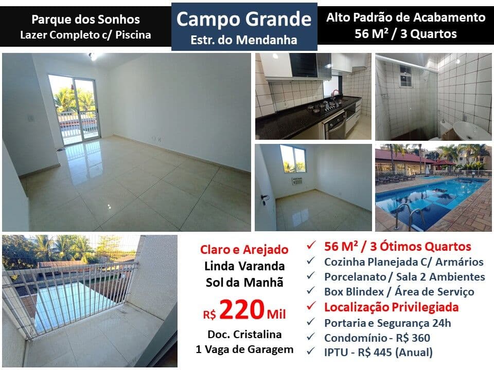 Apto Campo Grande Parque dos Sonhos 50M²