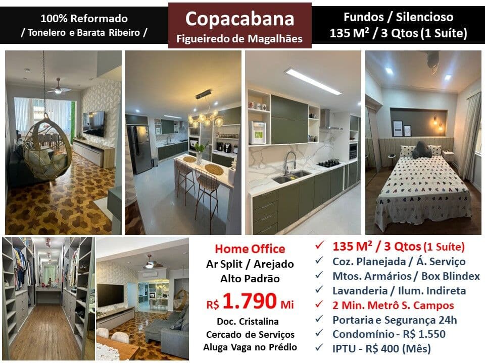 Apto Copacabana Fig. Magalhães 135M²
