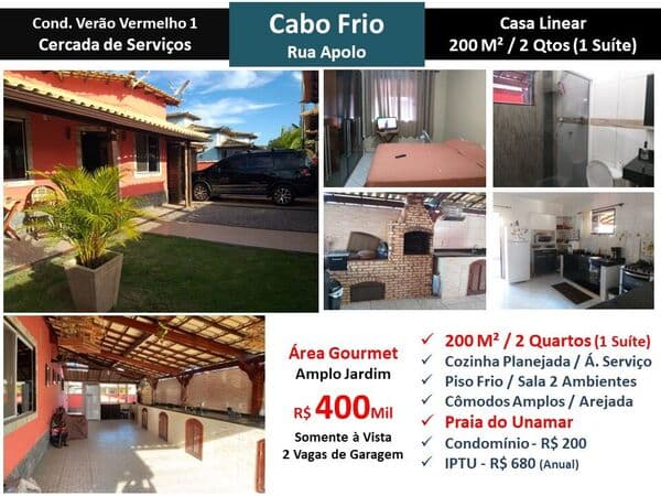 Casa Cabo Frio Unamar Verão Vermelho 1 200M² Linear