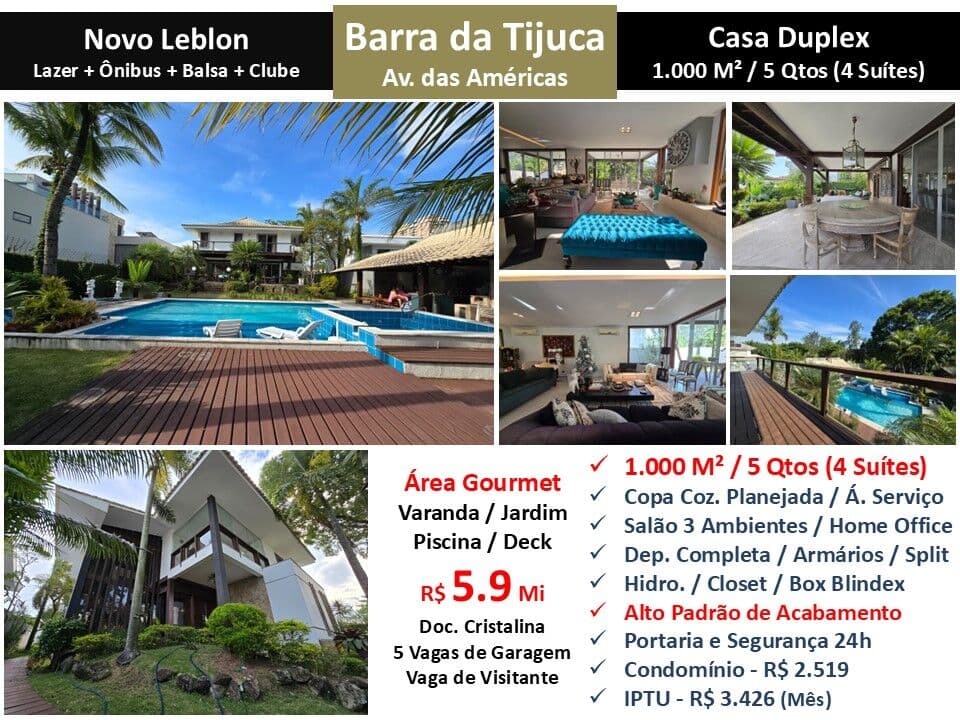 Casa Barra da Tijuca Novo Leblon 1000M² 2